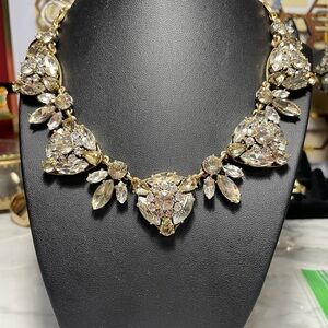 J. Crew Gold and Crystal Statement Necklace